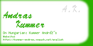 andras kummer business card